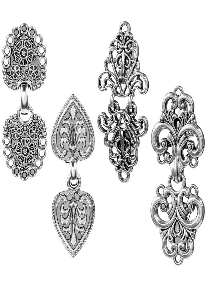 QfwdfcTrenz 4 Pieces Cinch Clips Vintage Sweater Swirl Cape Cloak Clips Retro Cardigan Collar Dress Shirt Brooch Dress Back Cinches Waist Clip for Dresses Women Wearing - Image 1